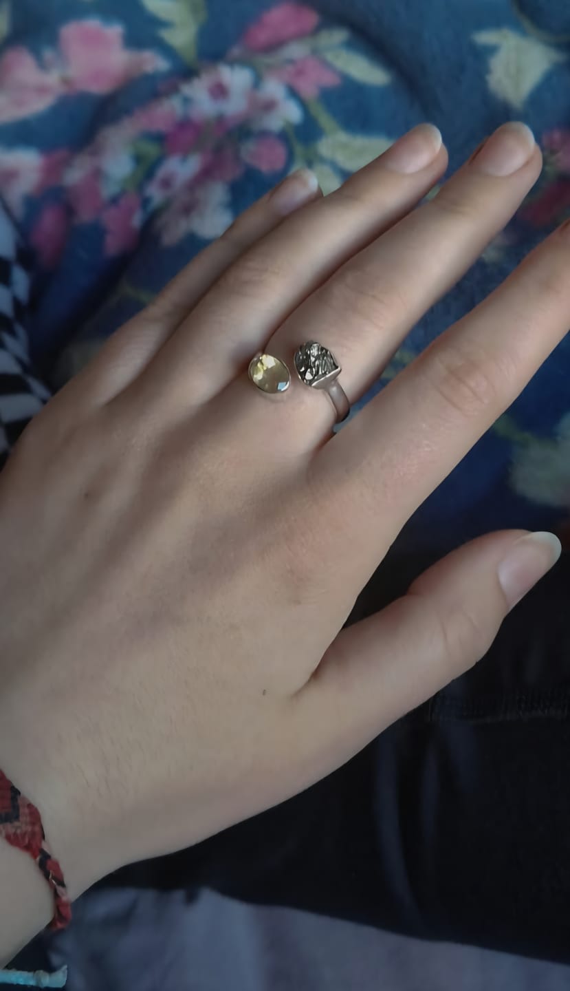 Customer photo review of Citrine + Pyrite oval ring