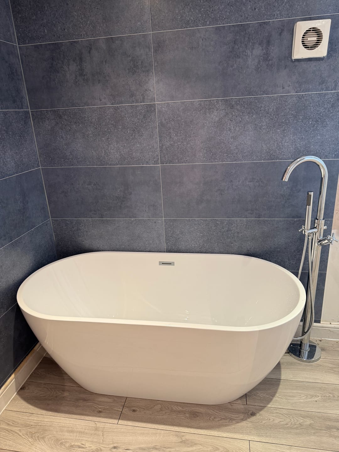 Customer photo review of 10mm Roman Blue Matt Shower Panel 1M x 2.4M