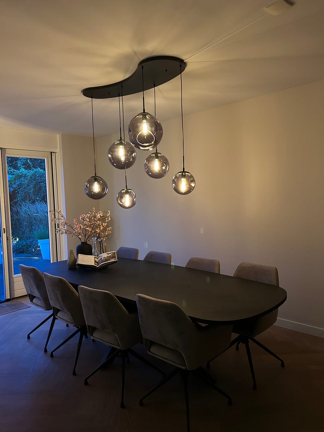 Customer photo review of Hanglamp Celora - 6-lichts - Smoke - Glas