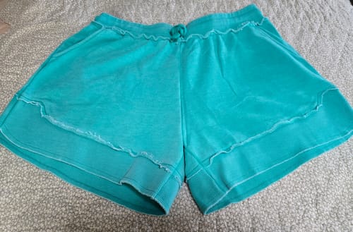 Customer photo review of Caribbean Green French Terry Stevie Shorts FINAL SALE