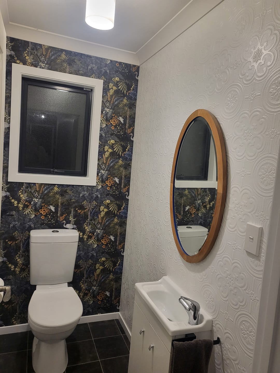 Customer photo review of Masoala - Tropical Wallpaper With Cranes - Navy
