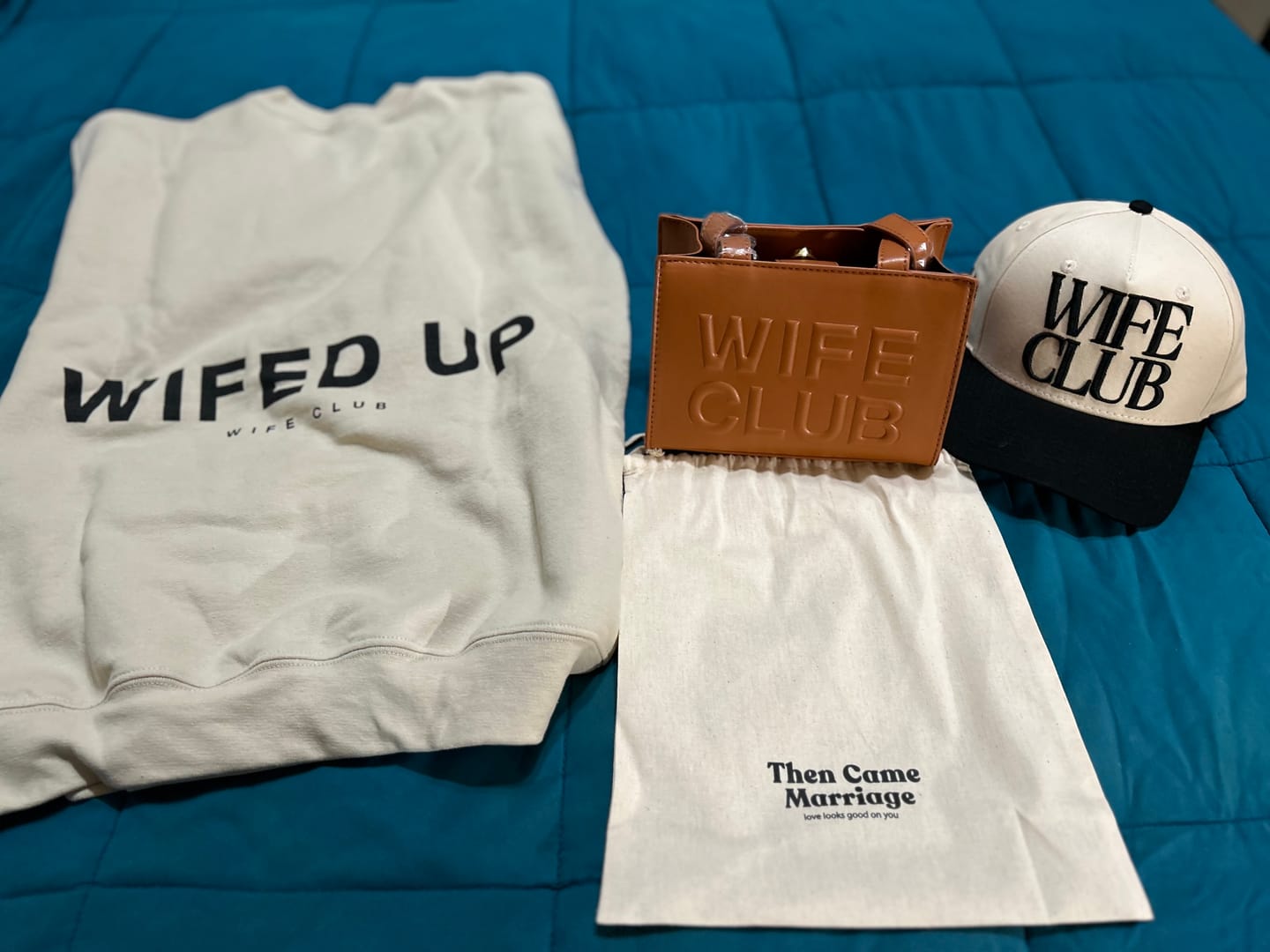 Customer photo review of Wife Club Snapback - Cream and Black
