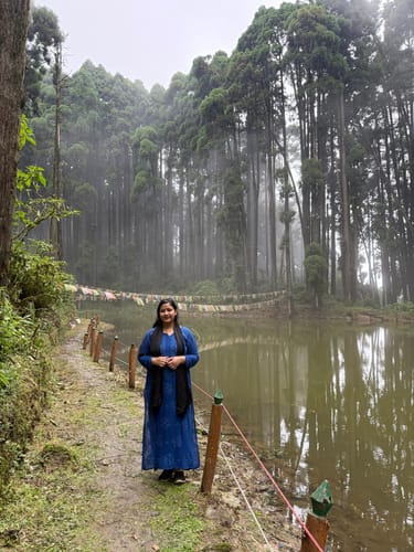 Customer photo review of Hoor Royal Blue Viscose Georgette Kurta