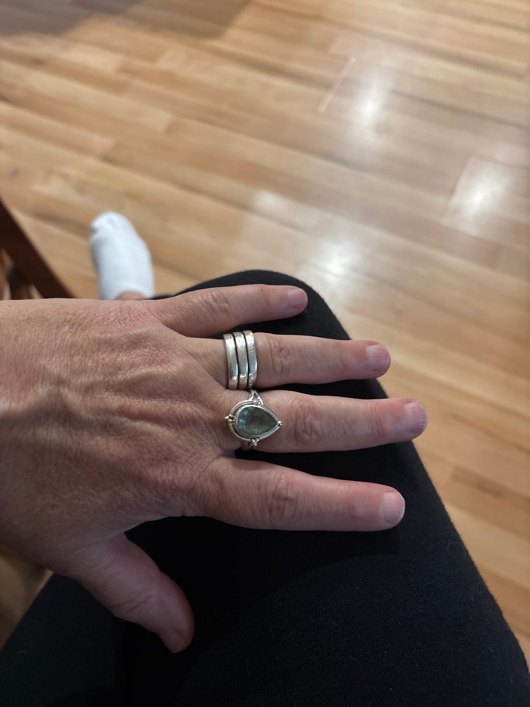 Customer photo review of Teardrop Aquamarine Ring Sterling Silver