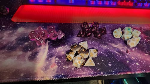 Customer photo review of 3 Mystery Acrylic Dice Sets
