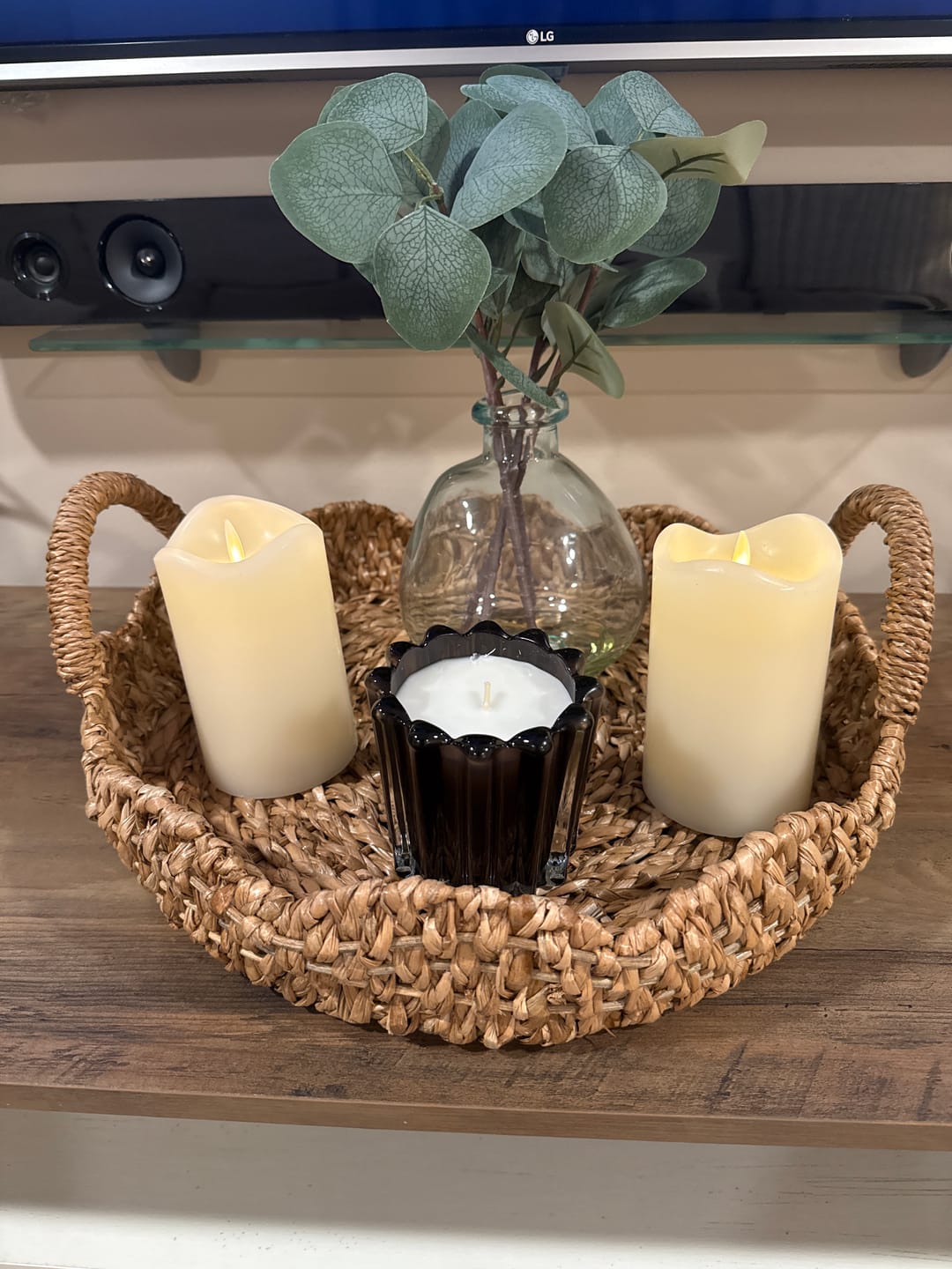 Customer photo review of Braided Scalloped Seagrass Tray