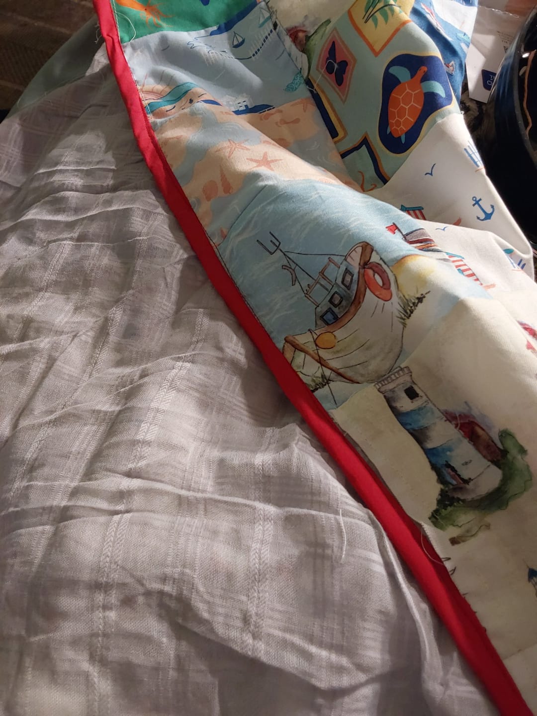 Customer photo review of Grey Checkered Muslin Fabric