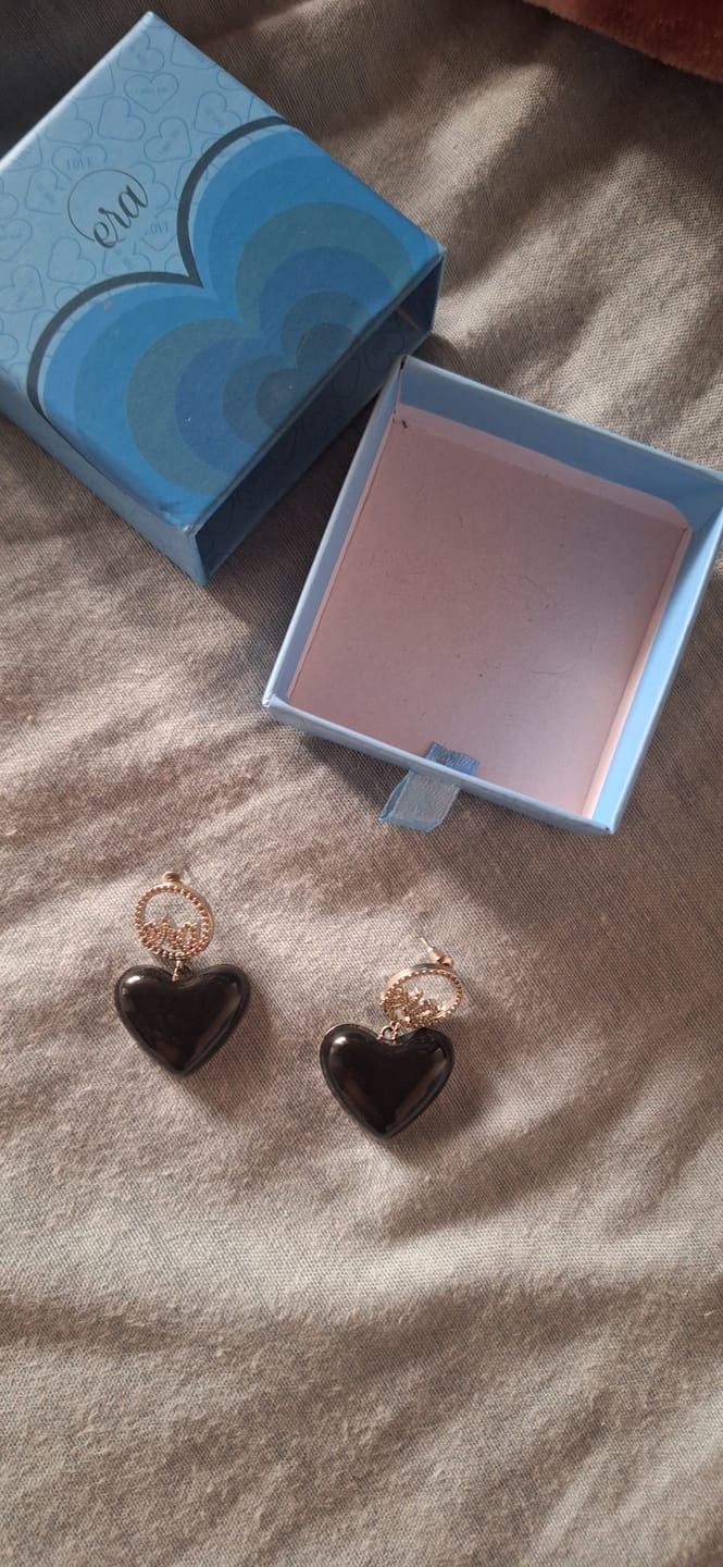 Customer photo review of Black Era Adore Silver Earrings