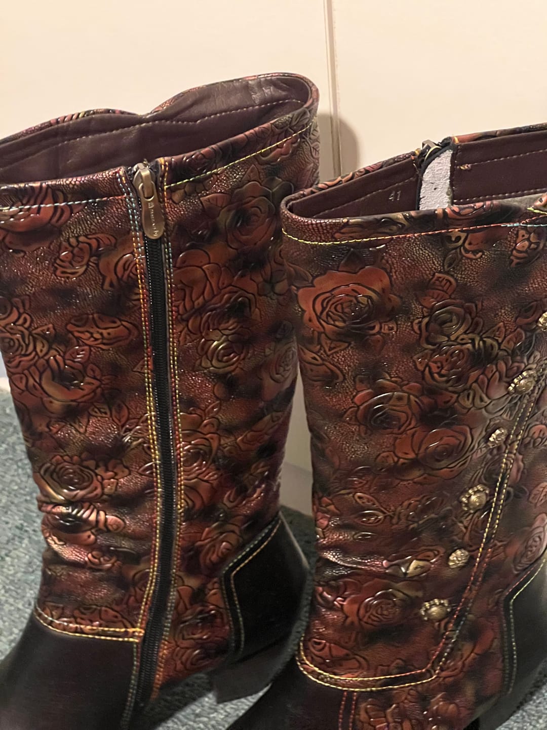 Customer photo review of Retro Printed Hand-made Boots