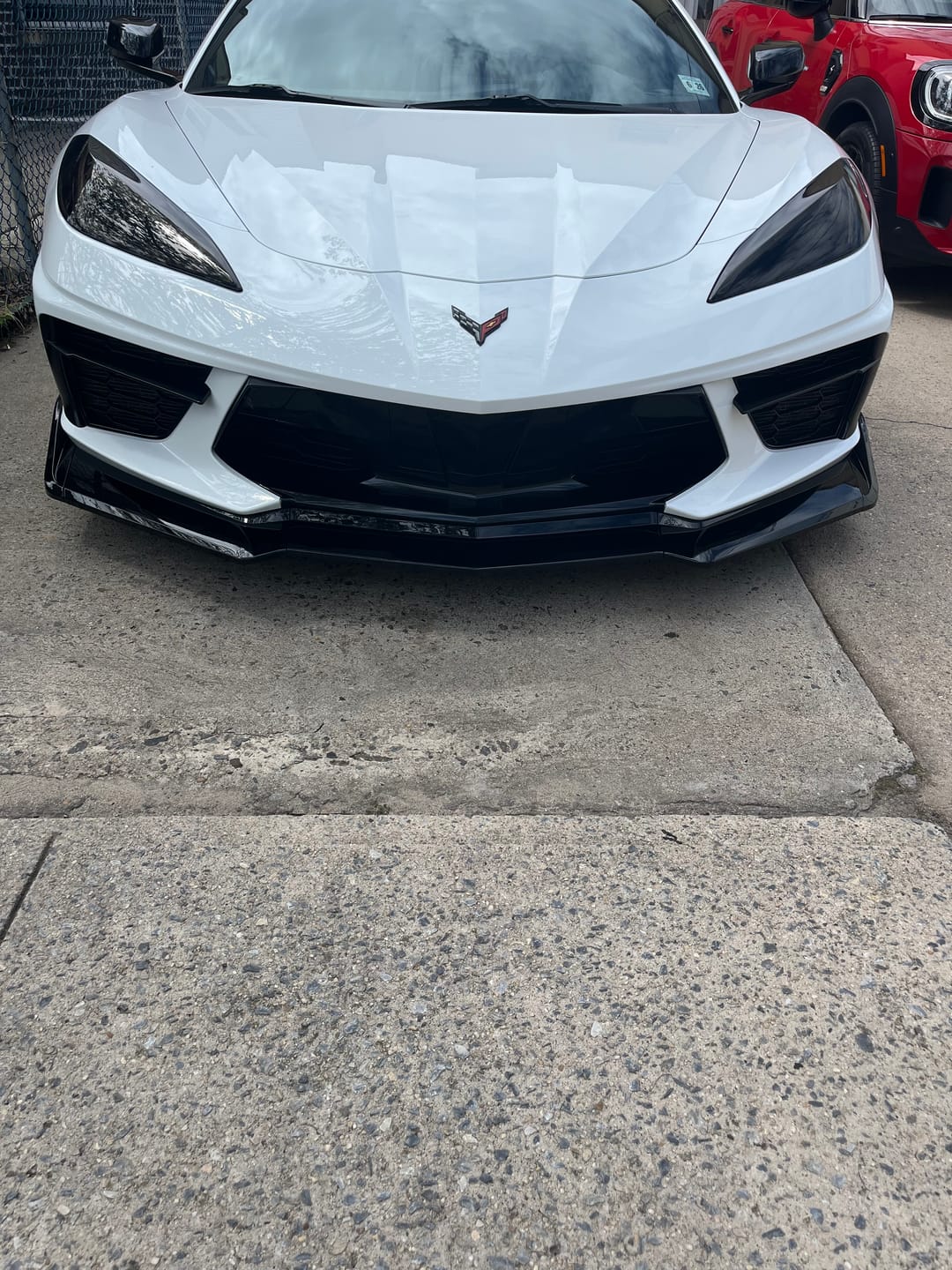 Customer photo review of Corvette C8 Extended Front Splitter (5-Piece version)