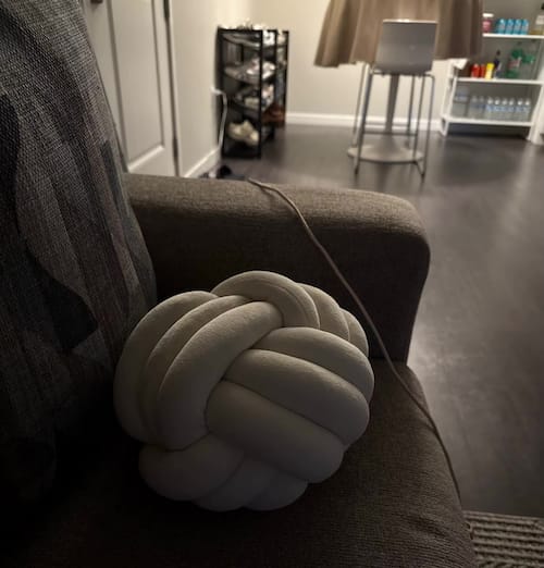 Customer photo review of Coussin Nœud Mushie