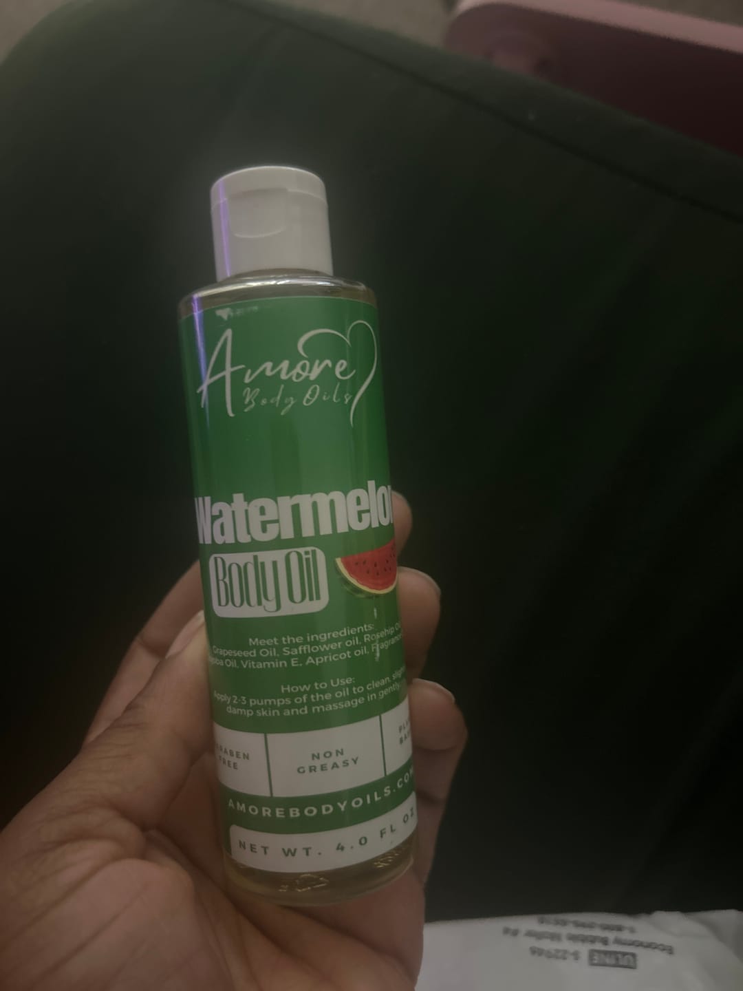 Customer photo review of Watermelon - Body Oil - Limited Edition