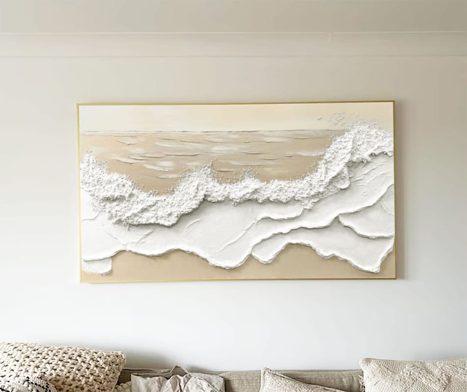 Customer photo review of Ocean And Sky Textured Painting Canvas #OS039