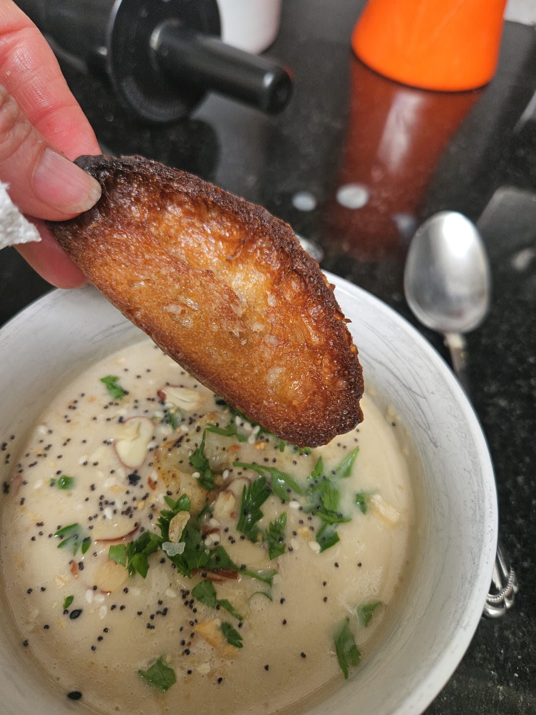 Customer photo review of Roasted Cauliflower Soup