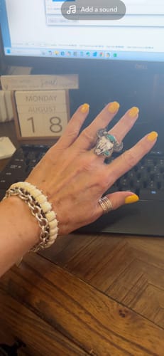 Customer photo review of Rectangular White Stone Stretch Bracelet