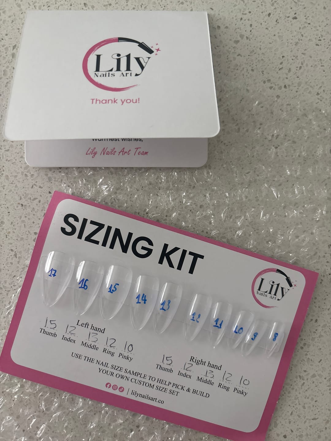 Customer photo review of Sizing Kit