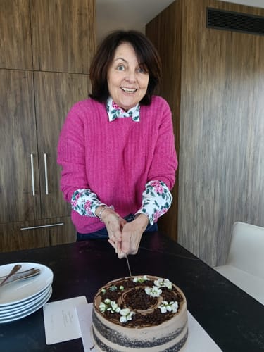 Customer photo review of double chocolate cake