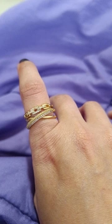 Customer photo review of Rachel - Adjustable Stainless Steel Geometric Twist Ring for Women