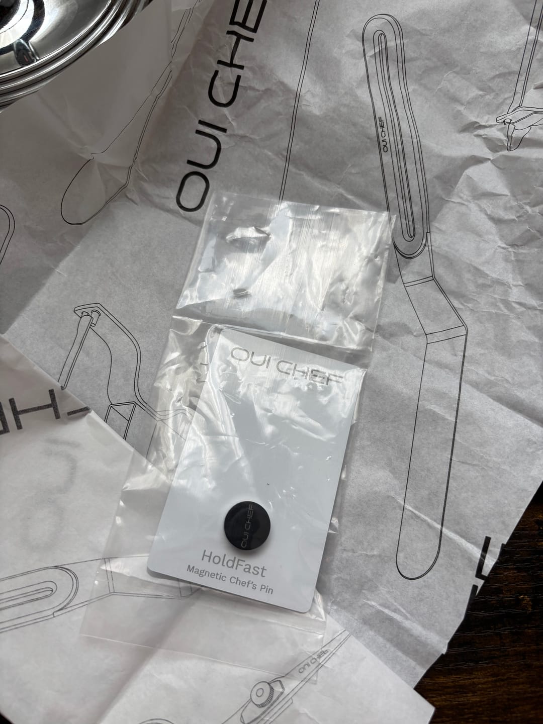 Customer photo review of HoldFast Magnetic Chef's Pin v5
