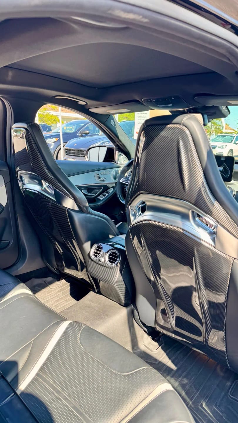 Customer photo review of Mercedes Pre-Preg Carbon Fiber AMG Seat Back Covers for AMG Recaro Seats
