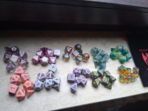 Customer photo review of Mystery Bag of Holding mit 10x7 Kunststoff Würfel