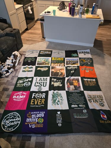 Customer photo review of Classic T-Shirt Blanket