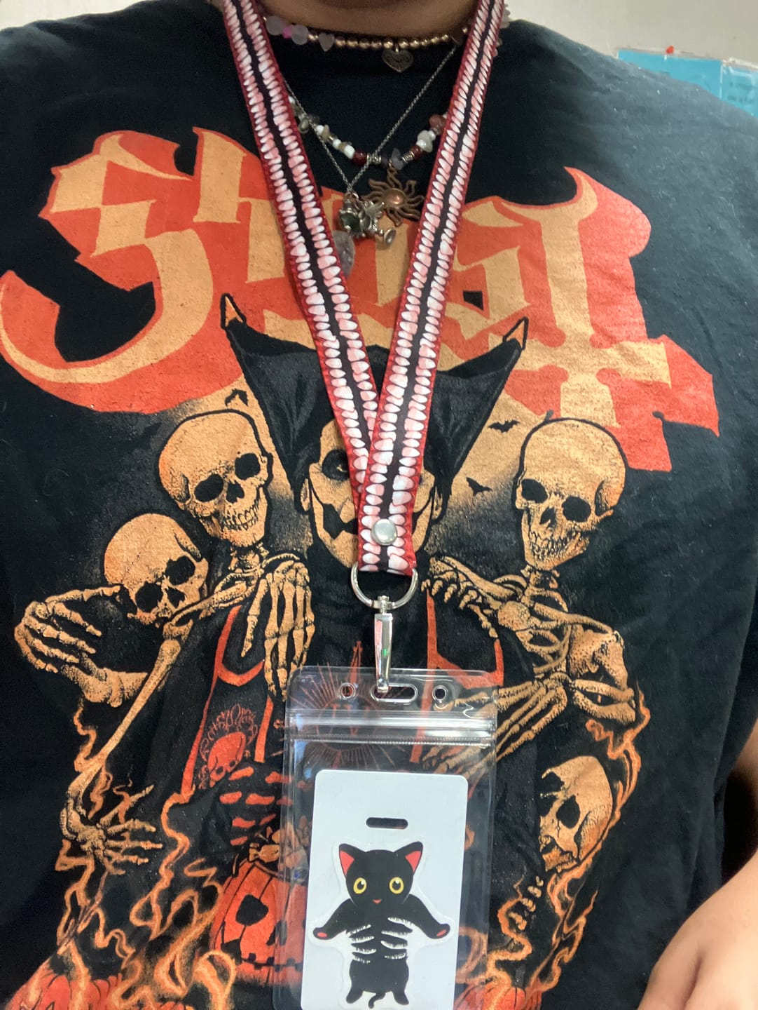 Customer photo review of Creepy Teeth Lanyard!