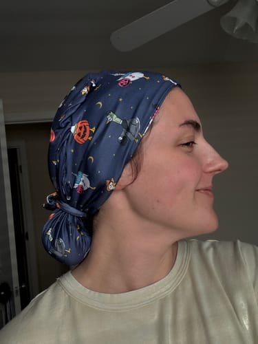 Customer photo review of DuoStyle Scrub Hat - Spooky Goose