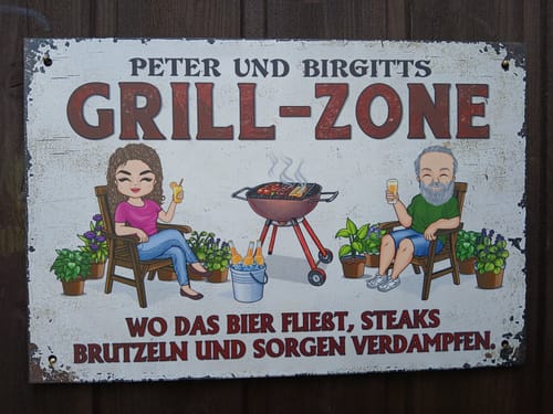 Customer photo review of Mein Grillplatz - Personalisiertes Gartenschild