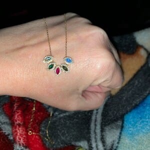 Customer photo review of Personalized Baguette Birthstone Bracelet