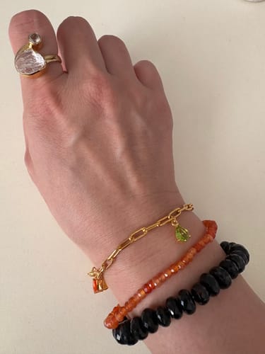 Customer photo review of Clear quartz combination 18K double ring