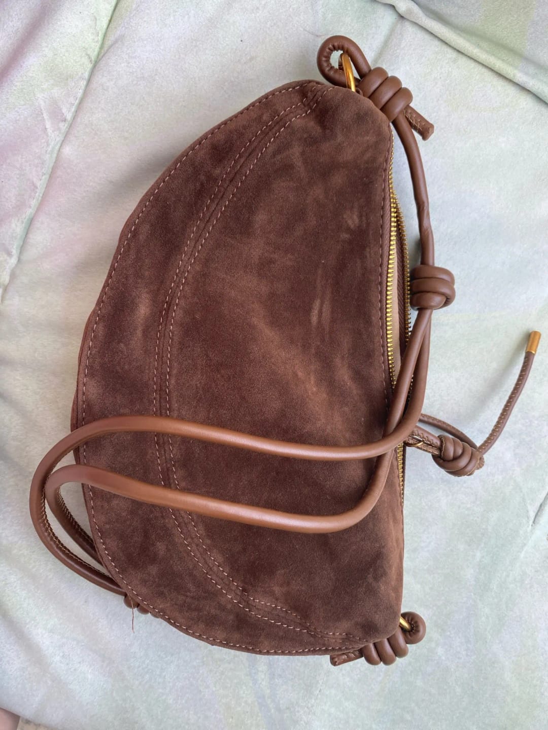 Customer photo review of Mary - Stylish Vegan Suede Shoulder Bag for Women, Trendy Crossbody Dumpling Design