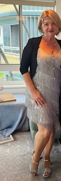 Customer photo review of 1920s Fringe & Sequin Flapper Dress - Silver