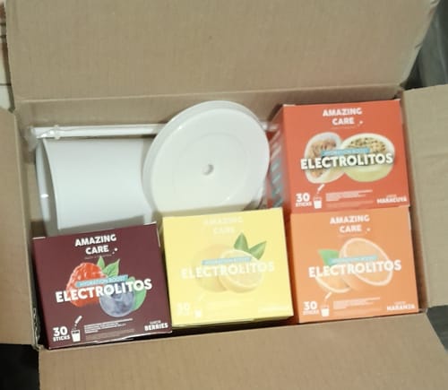 Customer photo review of Súper Pack Electrolitos Mix Sabores + Vaso Regalo