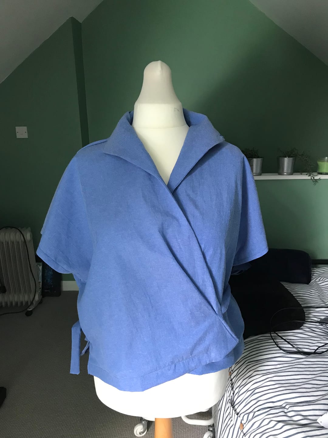 Customer photo review of Plain Blue Chambray Denim Fabric