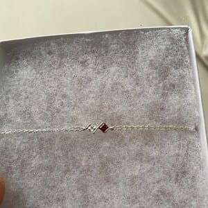 Customer photo review of Personalized Baguette Birthstone Bracelet