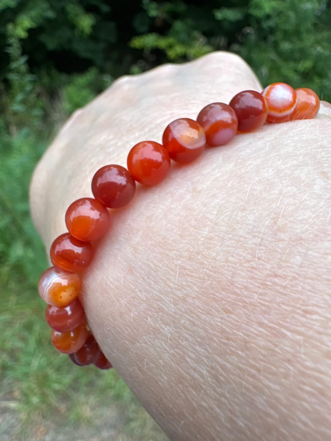 Customer photo review of Karneol Edelstein Armband aus echtem Naturstein