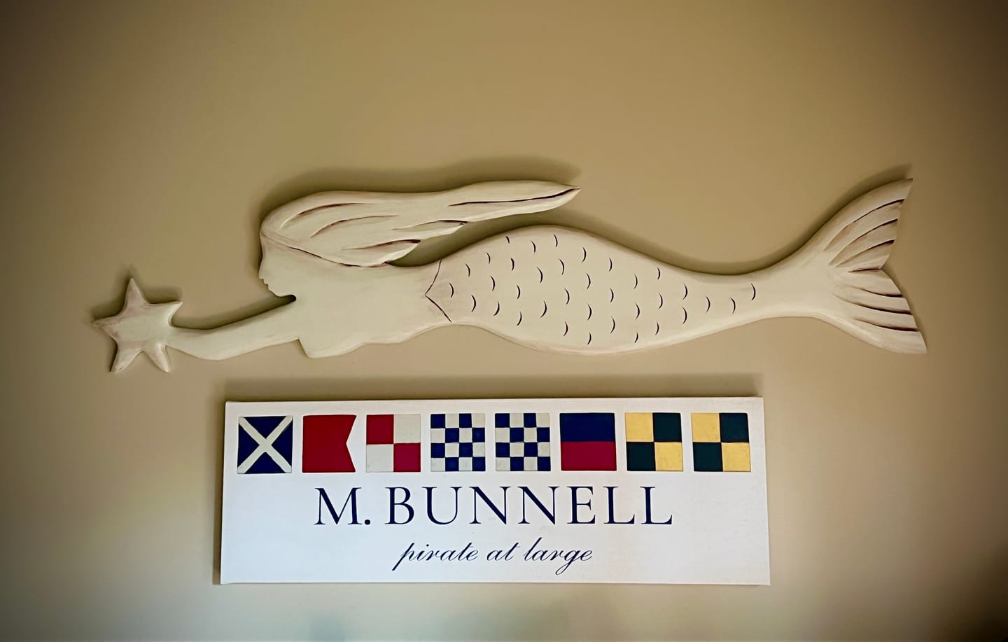 Customer photo review of Personalized Nautical Flags Wall Decor