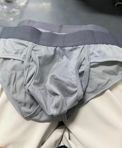 Customer photo review of 3 Pack Men's Ultra-Soft Breathable Mesh Ice Silk Briefs