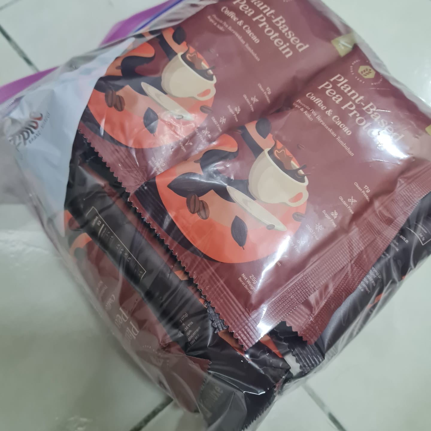 Customer photo review of [Sachet] Soluxe Coffee Cacao Pea Protein Isolate