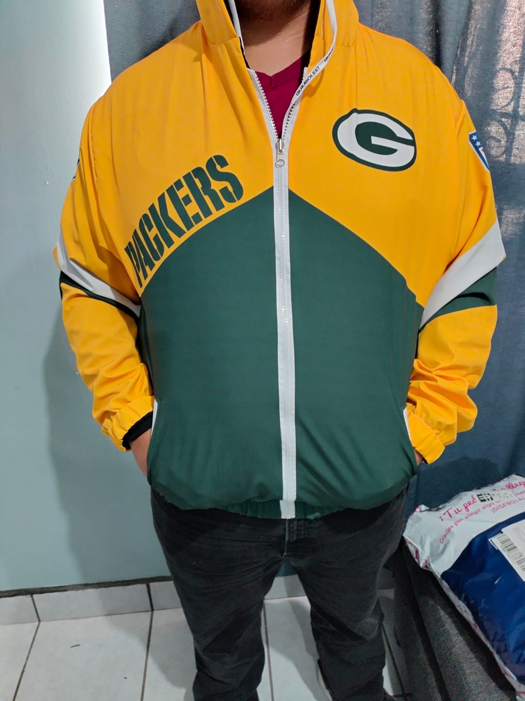 Customer photo review of Bomber Jacket Green Bay Packers