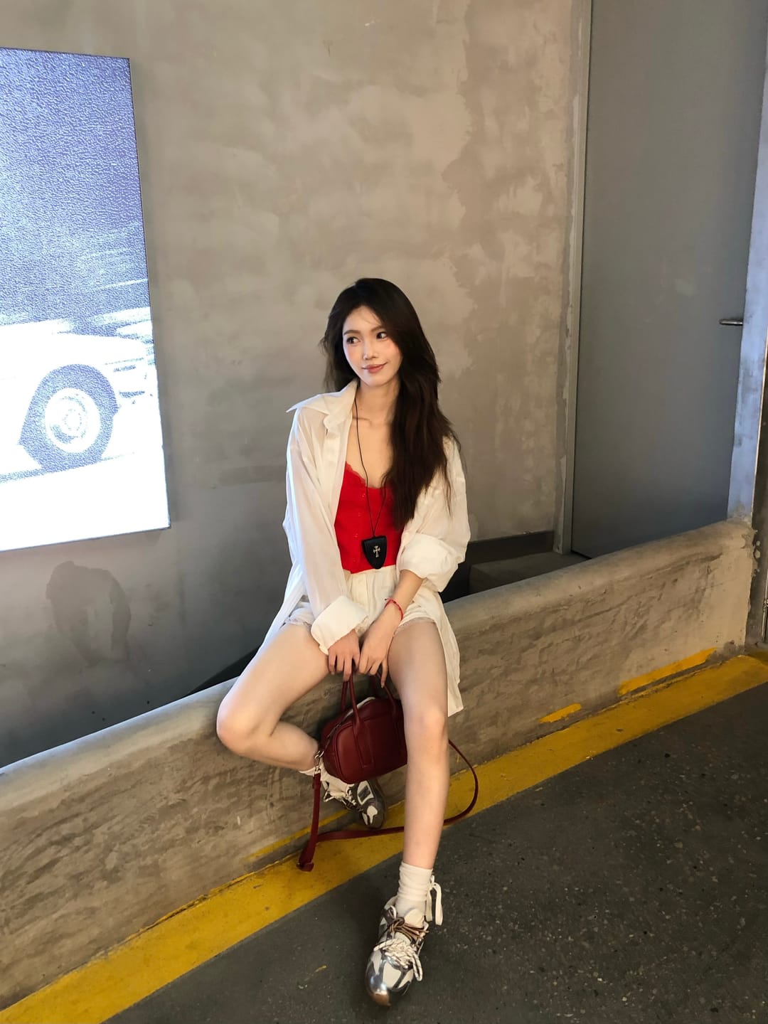 Customer photo review of Rase le sol Oversized Embroidered Shirt with Dropped Shoulders & Extended Cuffs