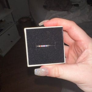Customer photo review of Personalized Baguette Birthstone Bracelet