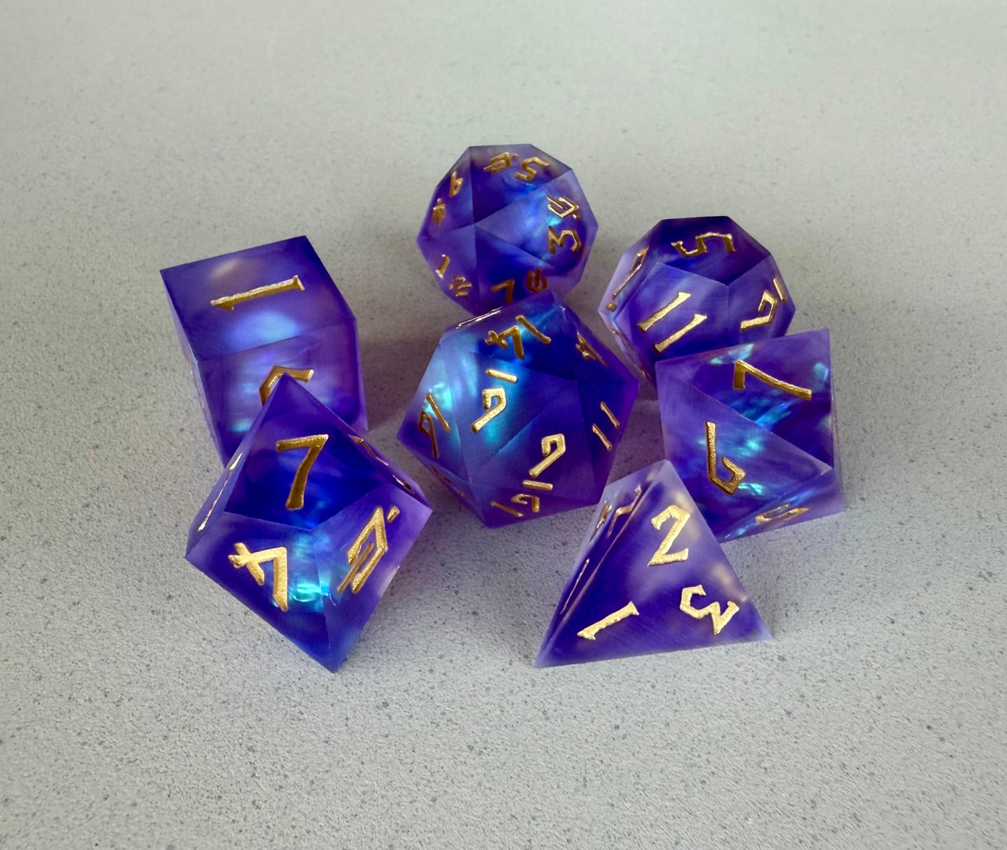 Customer photo review of Mystic Divination Sharp-Edged Resin Dice Set