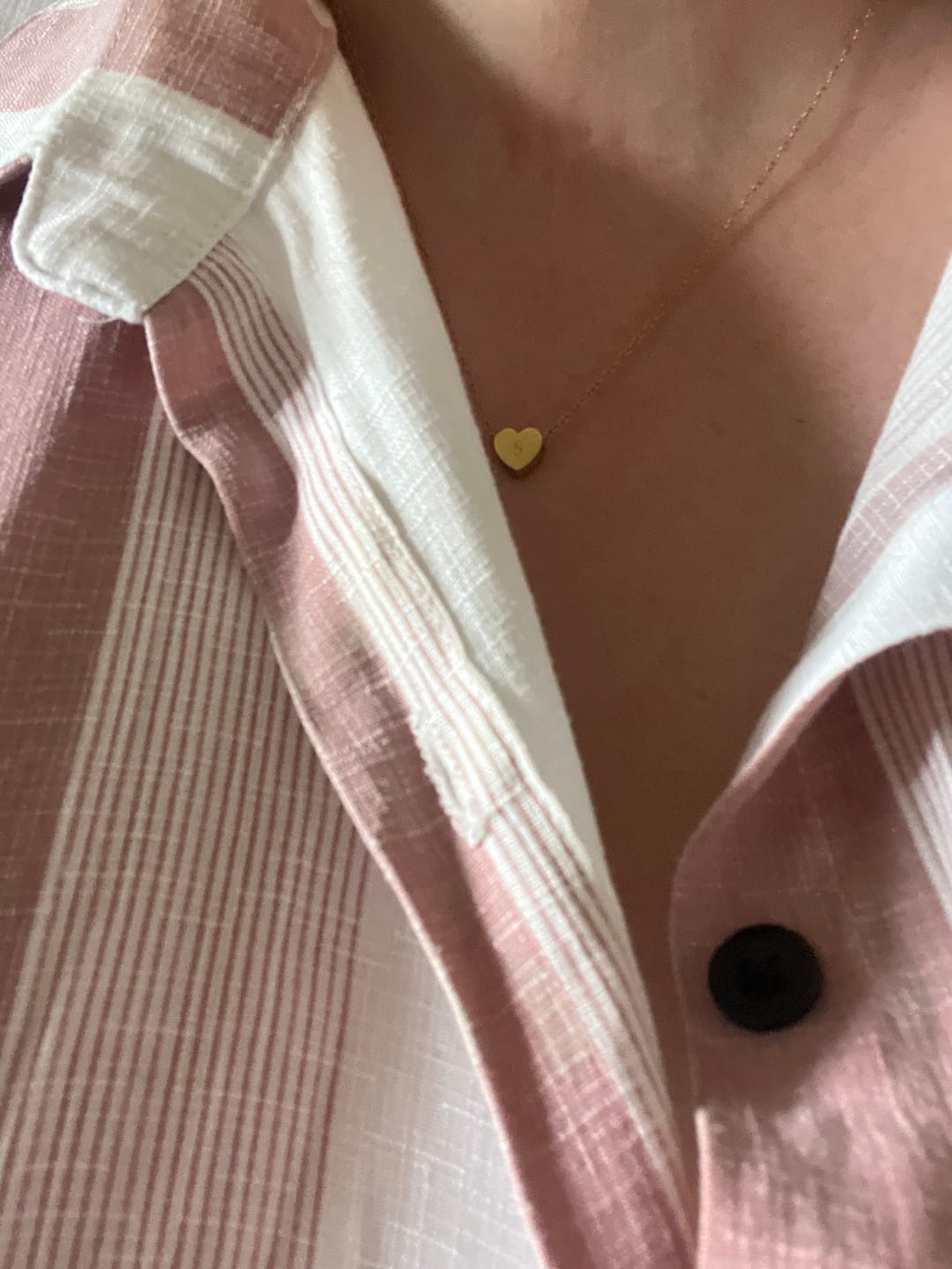 Customer photo review of Amo Heart Necklace in Gold