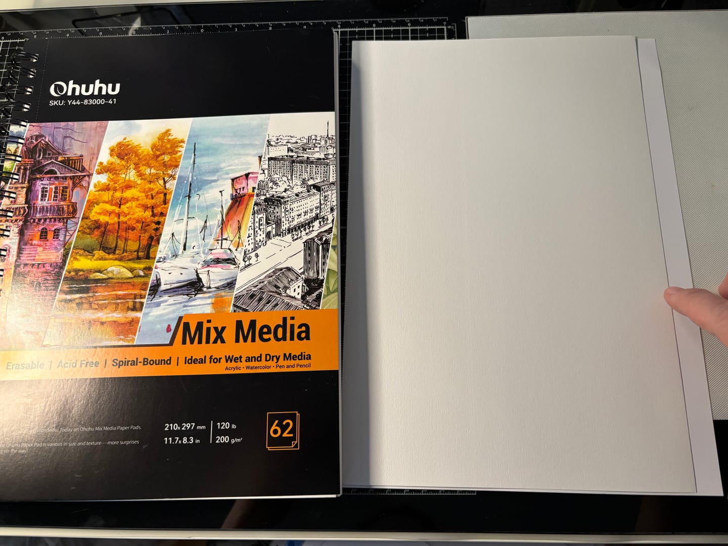 Customer photo review of Ohuhu Spiral-Bound Mix Media Pad for Multiple Techniques
