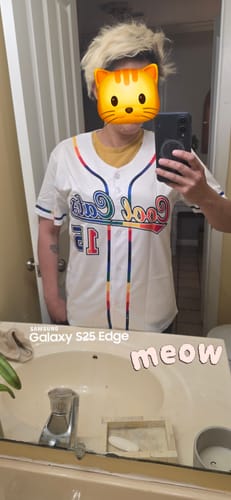 Customer photo review of Custom White LGBT Rainbow For Pride Month Classic Style Authentic Baseball Jersey