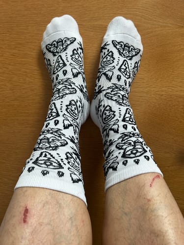 Customer photo review of Heartbreaker | Compression Shred Socks | White