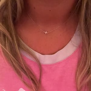 Customer photo review of Family Birthstone Bar Necklace, Baguette Stones for Mom