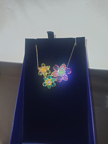 Customer photo review of COLLAR COLGANTE SWAROVSKI IDYLLIA FLORES CRISTALES MULTI COLOR + KIT DE REGALO